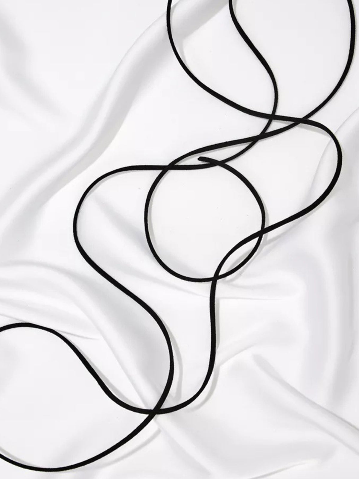 Kordon Sarma Kolye Siyah Uzun Zincir 150cm