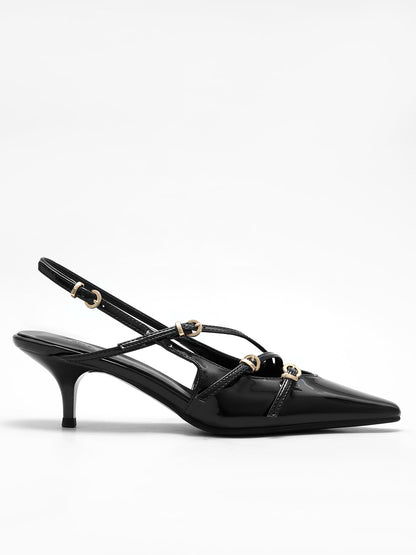 Kare Burun Stiletto Topuk Tokalı Ayakkabılar