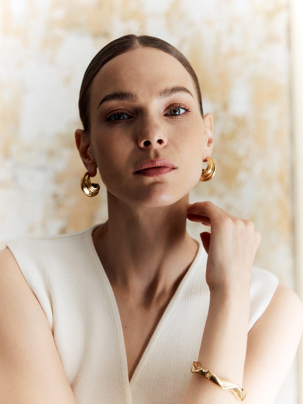 Zarif Salyangoz Tarzı Küpeler Altın Gümüş 18 Ayar Kaplama