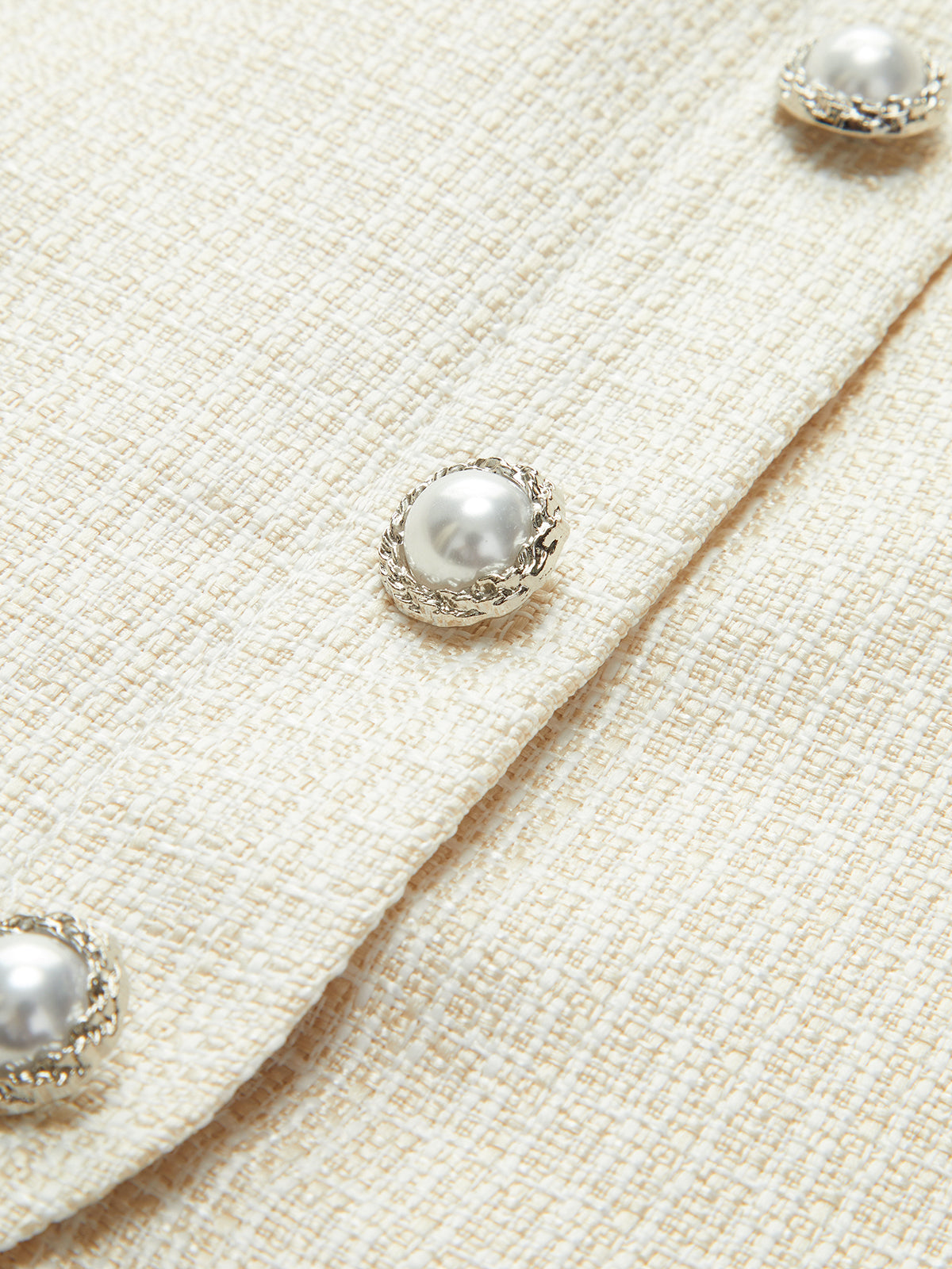 Pileli Straplez Etek Takım Düğmeli Fermuarlı Ekru