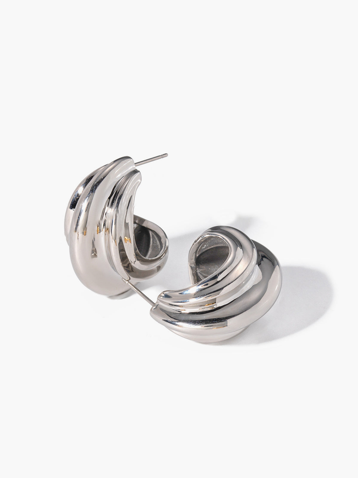 Zarif Salyangoz Tarzı Küpeler Altın Gümüş 18 Ayar Kaplama