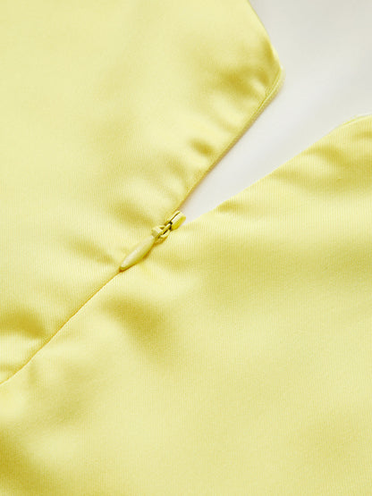 Marul Kesimli Fermuarlı Pileli Elbise