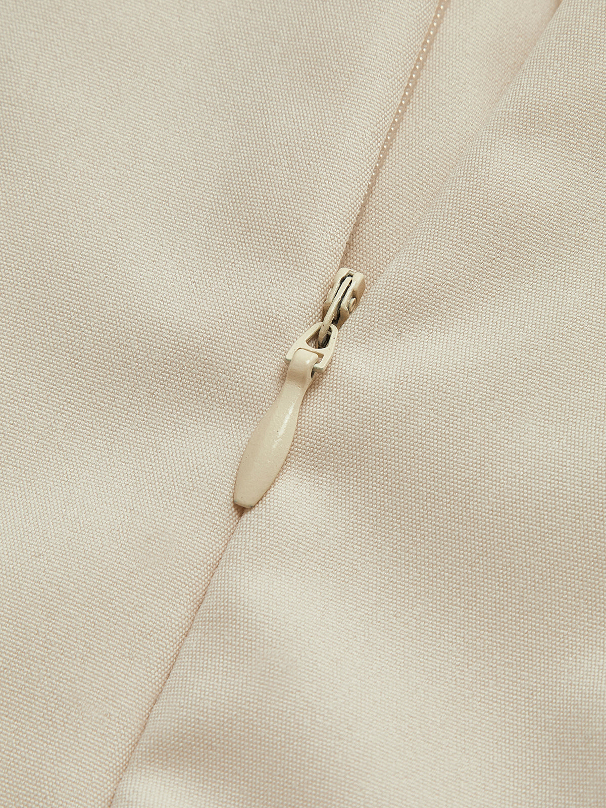 Sırtı Yırtmaçlı Puf Kollu Abiye Uzun Elbise Bej