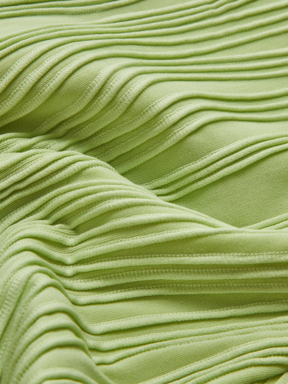 Halter Dokulu Sırtı Açık Abiye Elbise