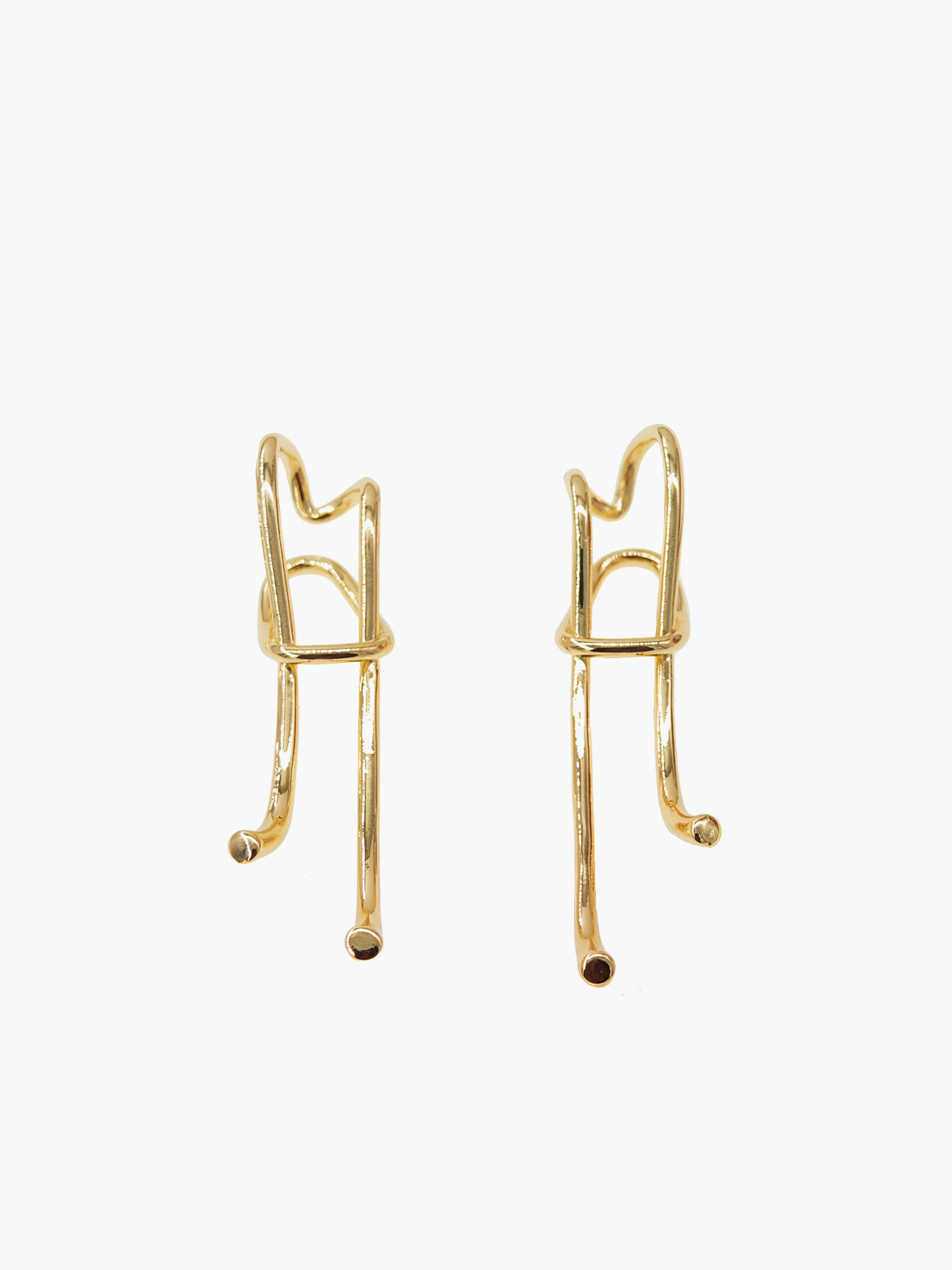 Abartılı Retro Uzun Küpeler Altın Rengi