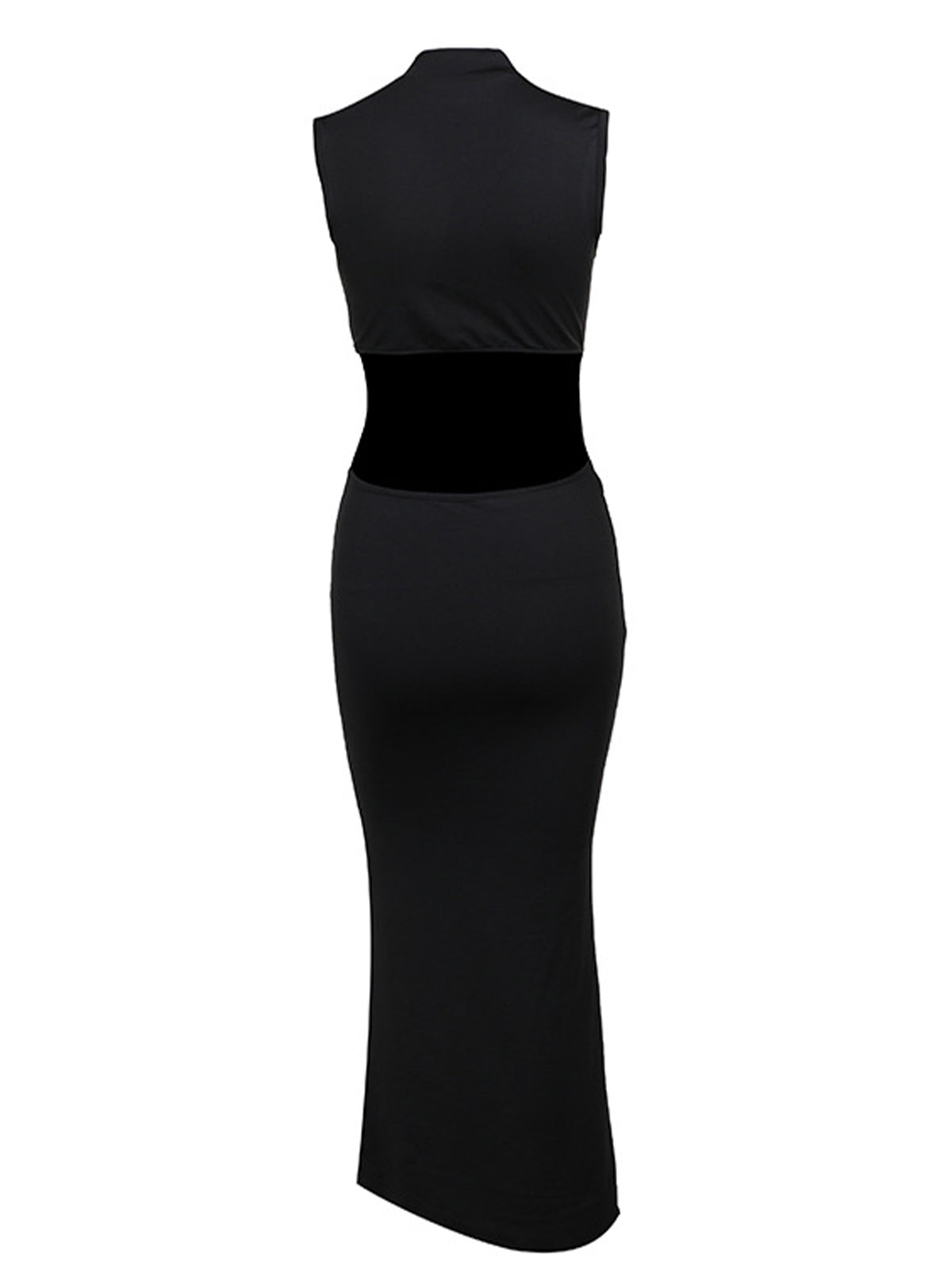 Mock Yaka 3D Çiçek Kesimli Abiye Elbise