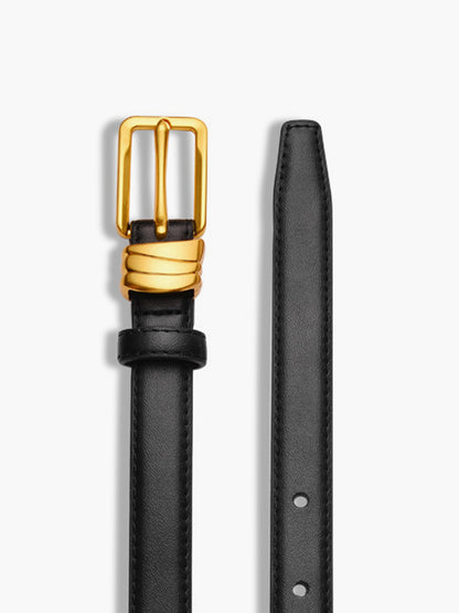 İnce Altın Klips Tokalı Kemer