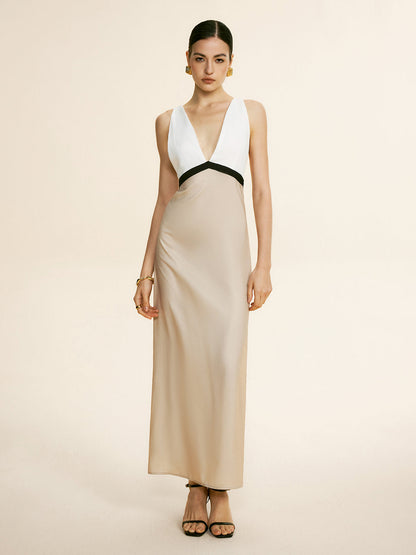 Patçwork Bağcıklı Elbise