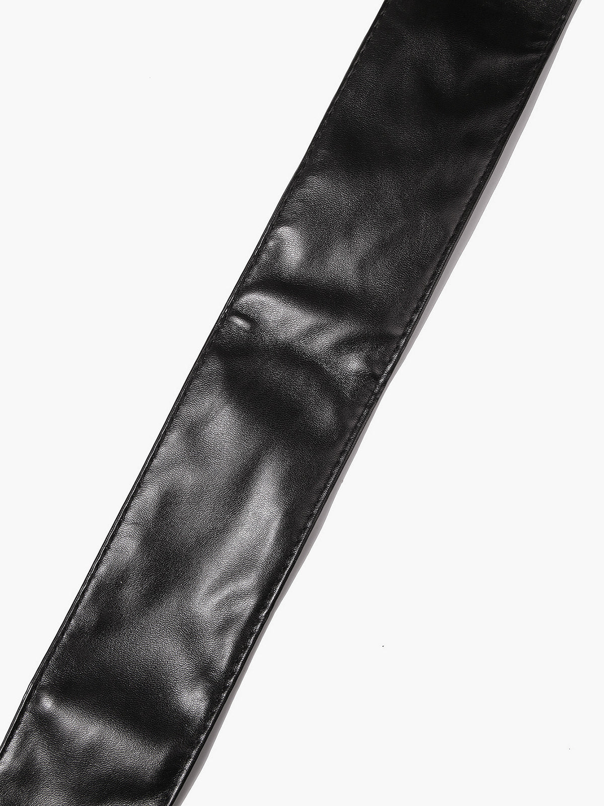 Fiyonklu Geniş Bel Kemer Siyah Poliüretan