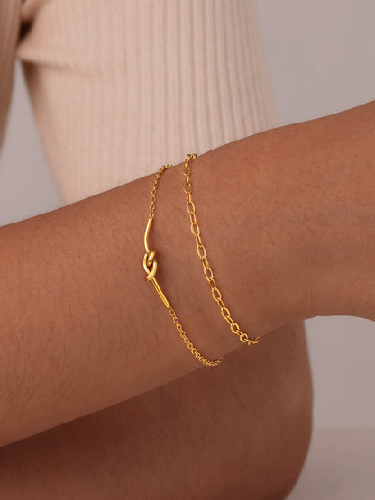 Şık İki Katlı Düğümlü Bilezik