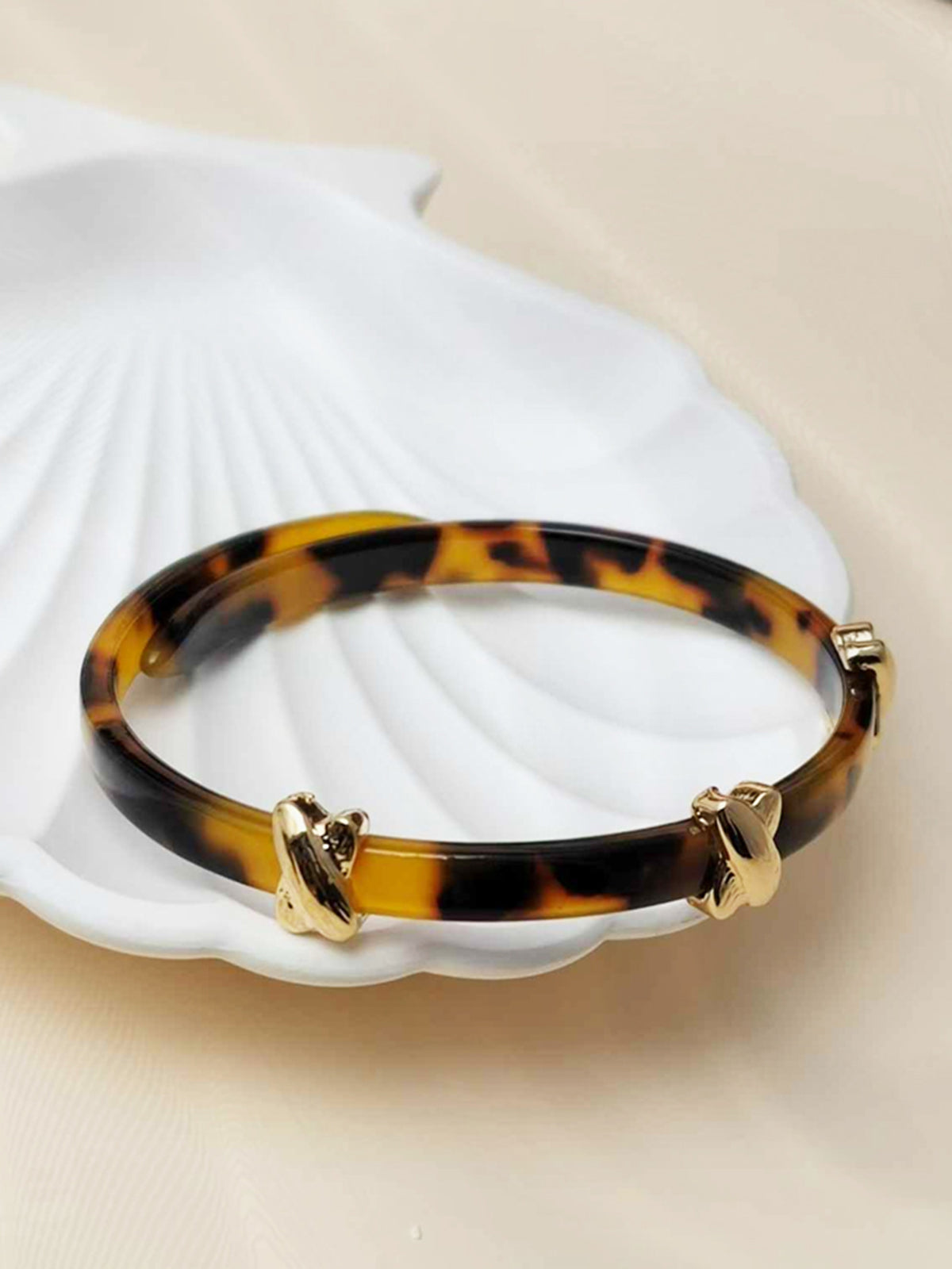 Akrilik Amber Bilezik Koyu Kahverengi Elegant