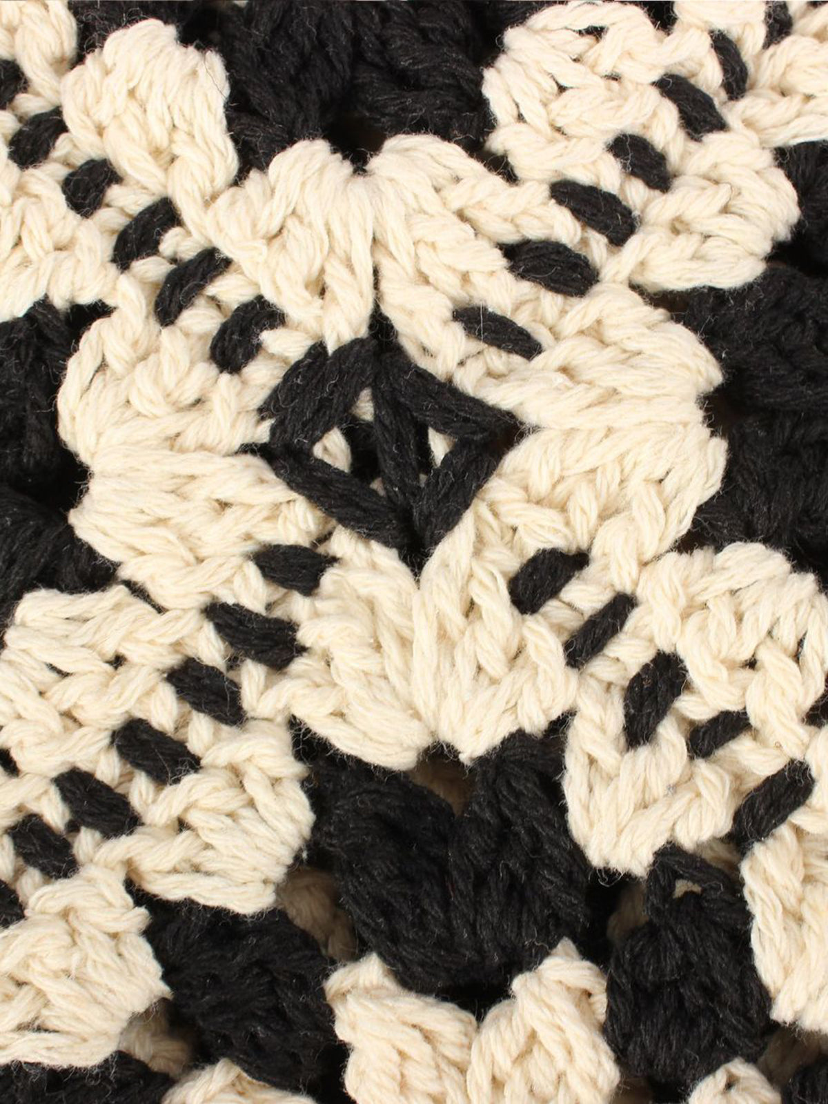 Boheme Örgü Hobo Çantası Haki Geometrik Desenli