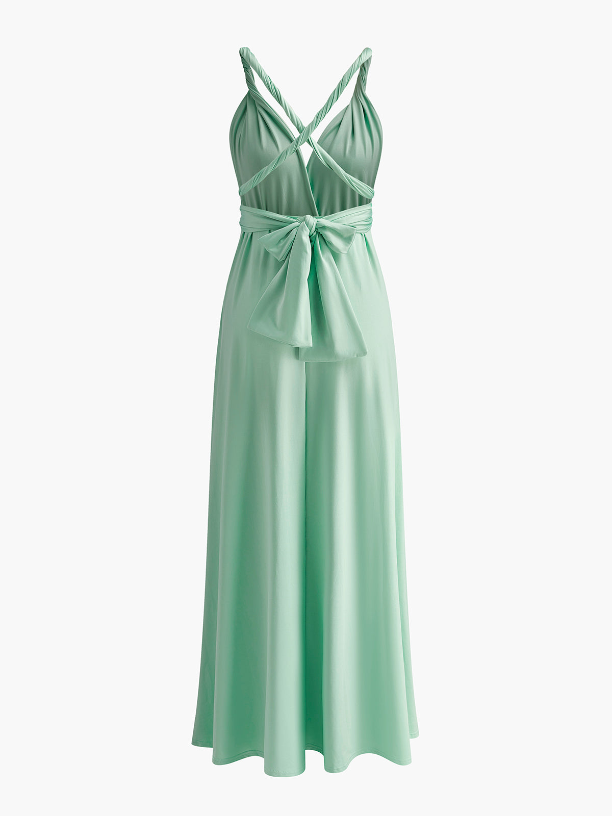 Şık Çapraz Sırt Kemerli Abiye Plise Elbise