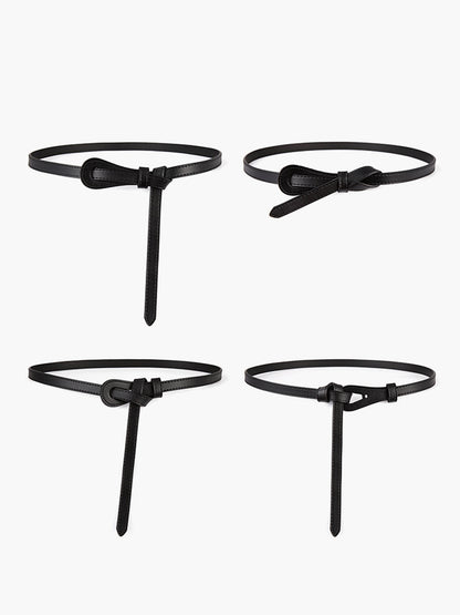 Gerçek Deri Düğümlü İnce Kemer