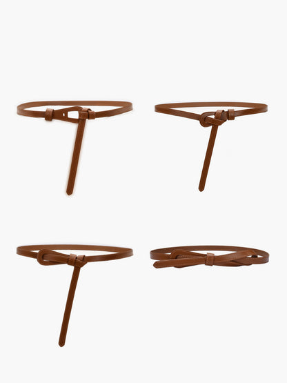 Gerçek Deri Düğümlü İnce Kemer