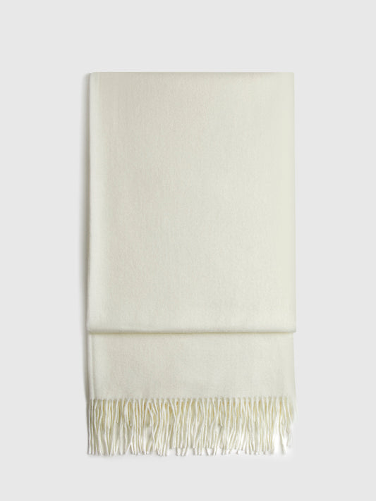 Yün Karışımlı Minimalist Püskül Şal
