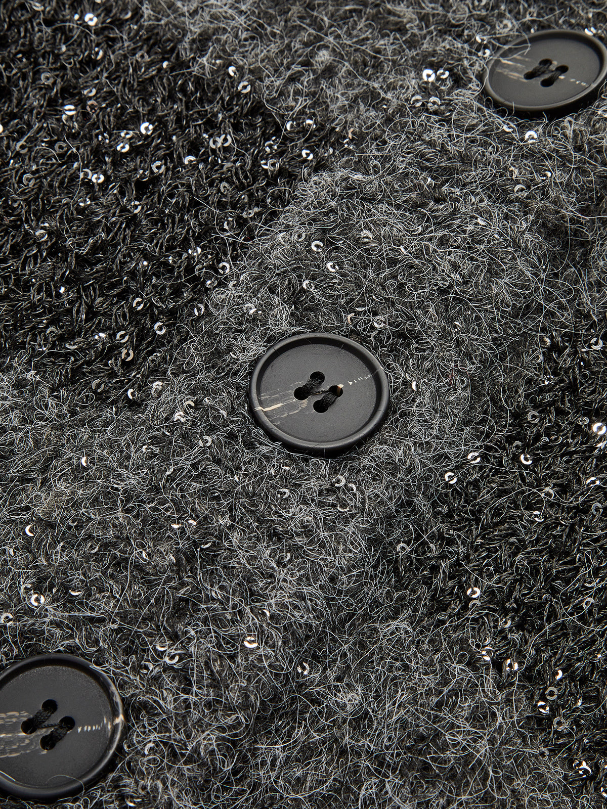 Geometrik Desenli Sıralı Payetli Triko Dış Giyim