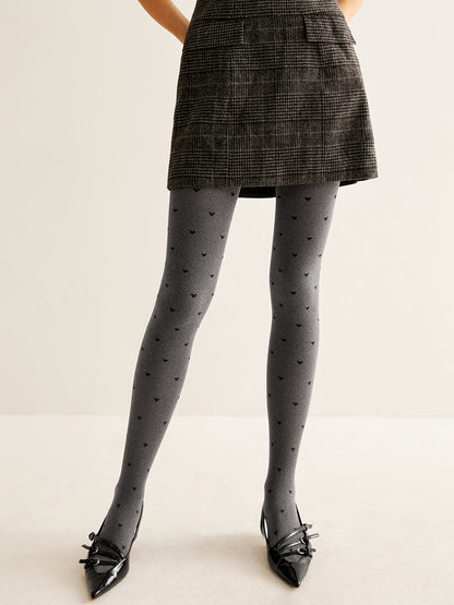 Kalp Desenli Kadife Taytler