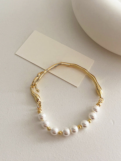 Düzensiz Metal İnci Bilezik