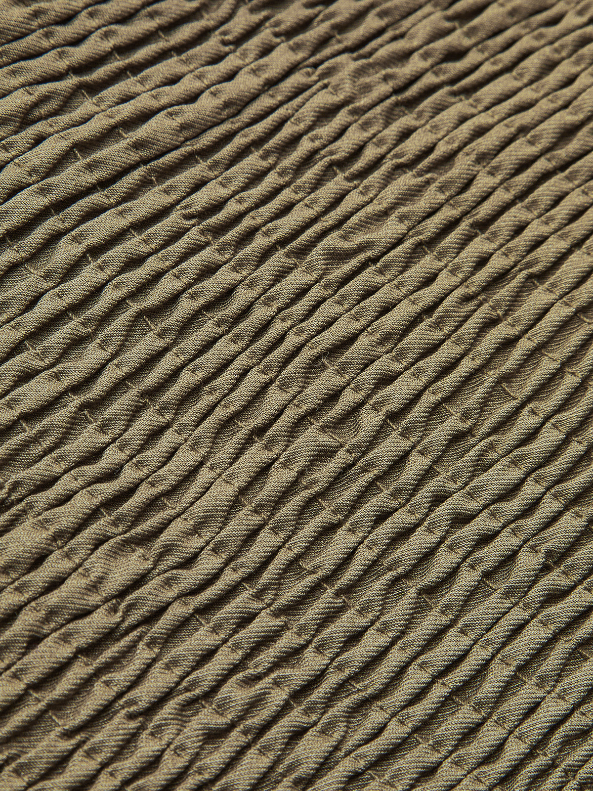 Kemerli Pileli Kloş Elbise Haki Kolsuz