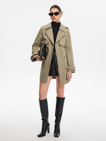 Geniş Kemerli Yaka Trençkot