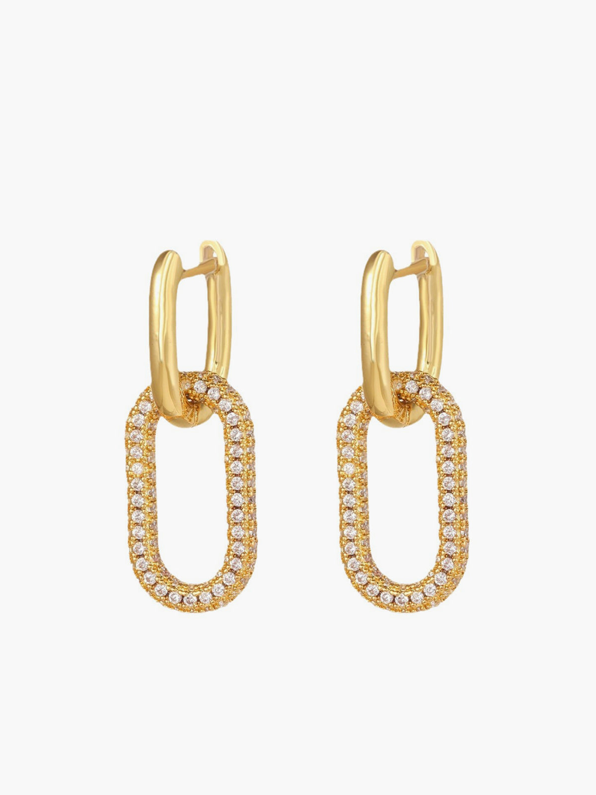 Zirkon Halka Küpe Altın Rengi Bakır