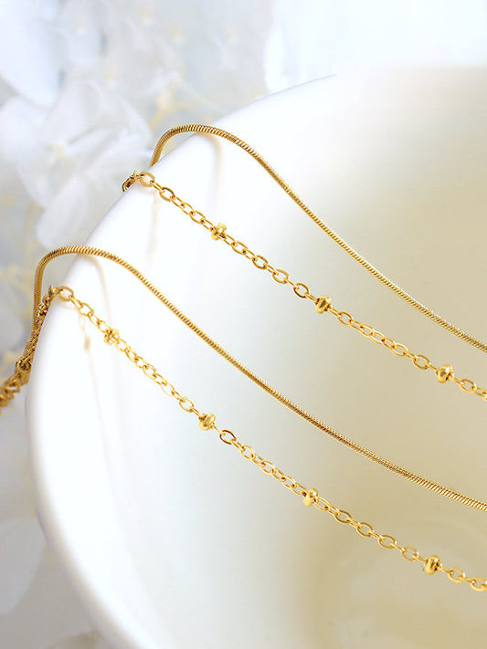 Şık İki Katmanlı Yılan Zincir Bilezik