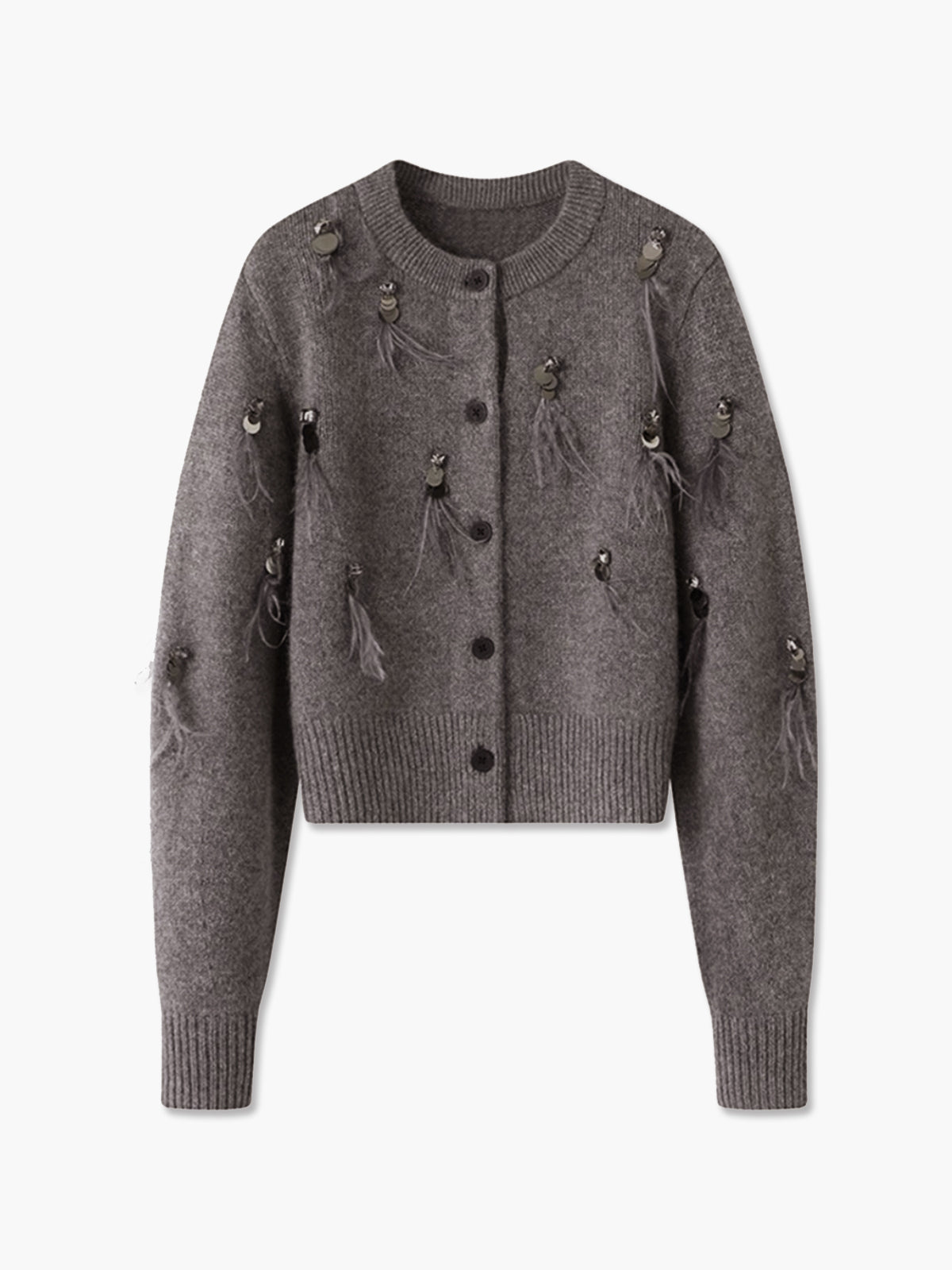 Sıcak Hava Düğmeli Sıralı Kadife Hırka