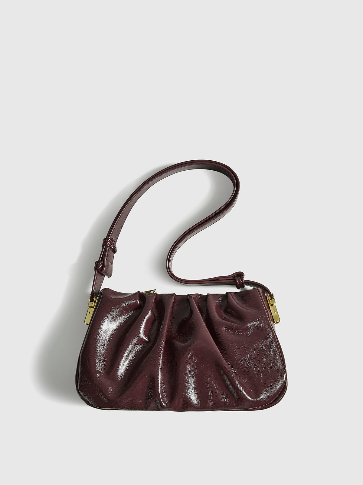 Retro Fırfırlı Omuz Çantası Bordo Tek Beden