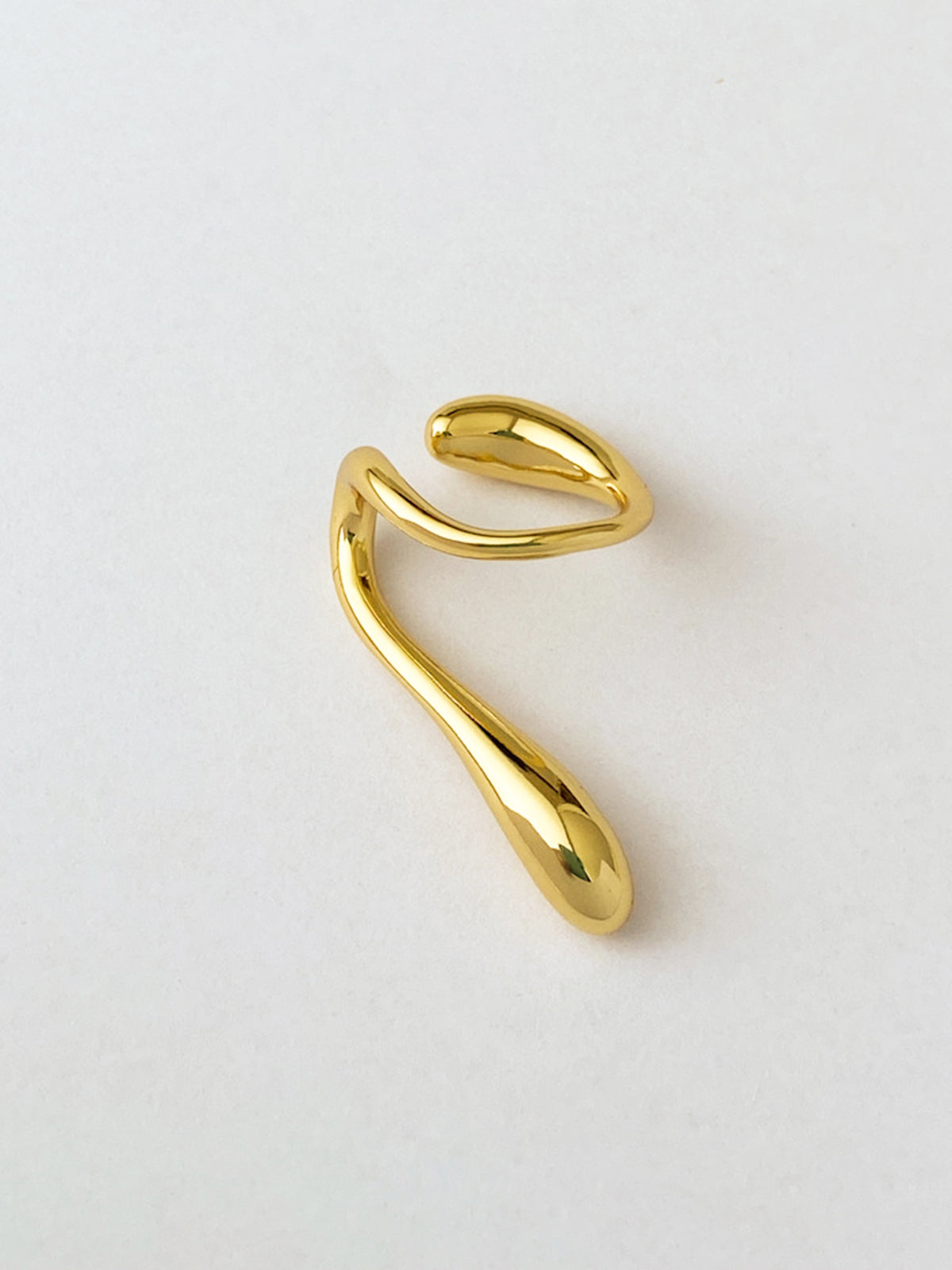 Geometrik Su Damlası Küpe Altın Renk Bakır