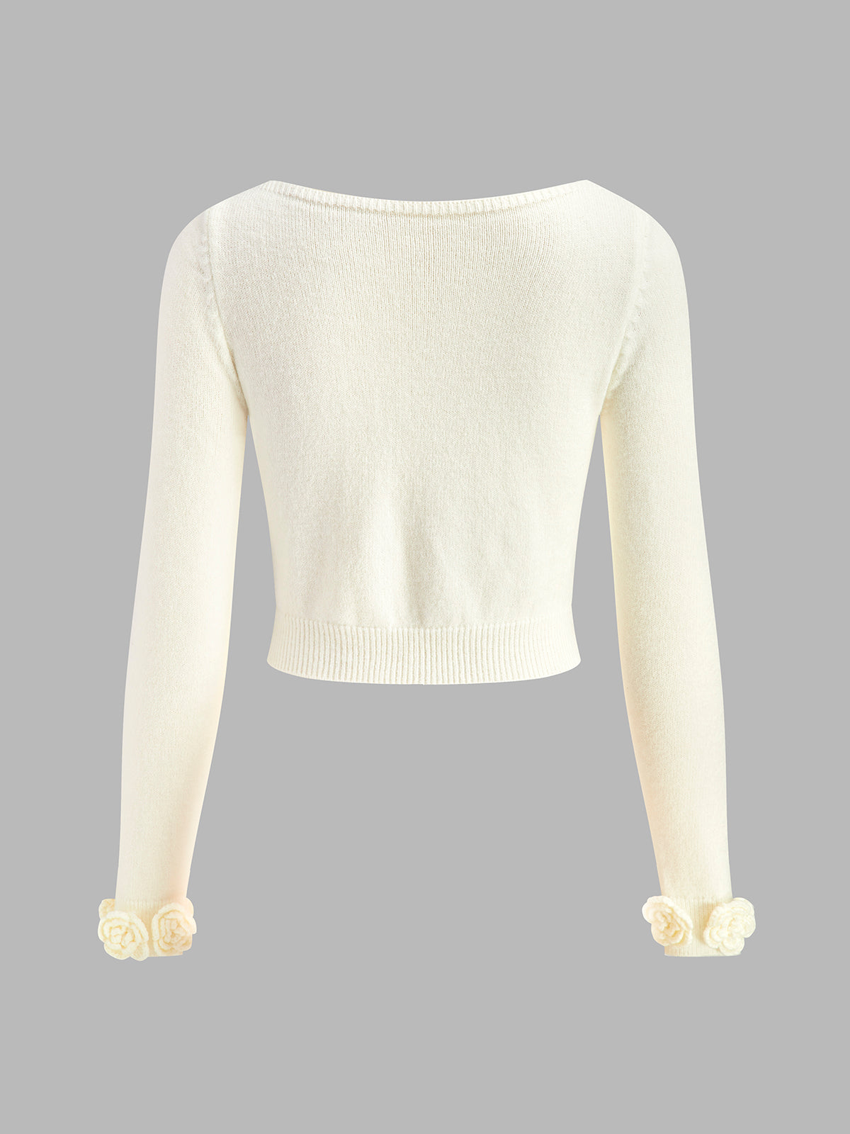 Romantik 3D Çiçekli Jarse Kazak