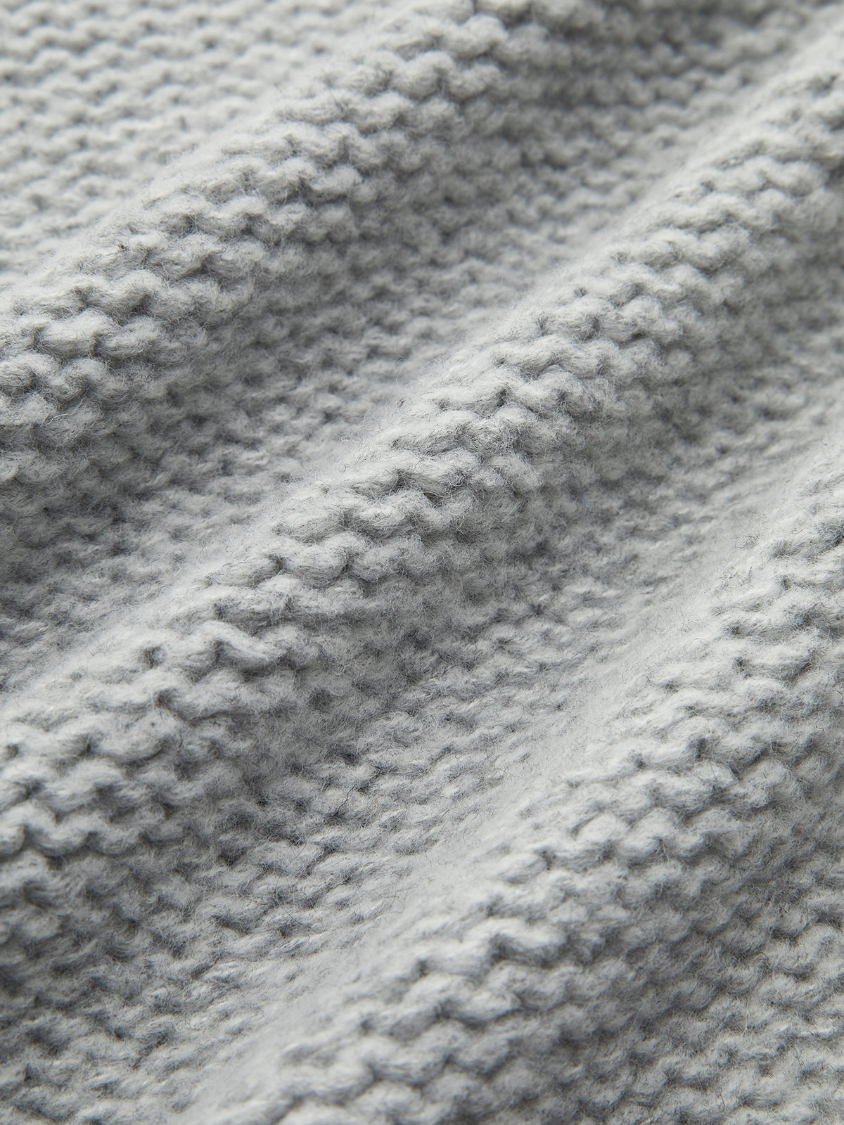 Kruvaze Yaka Fiyonk Örgü Üst Gri Uzun Kol