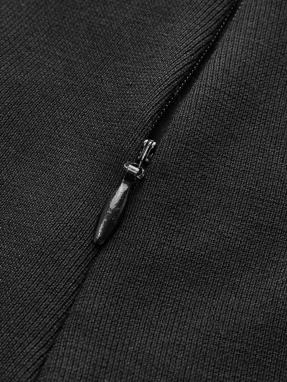 Yüksek Bel Kemerli Fermuarlı Jersey Şort Siyah