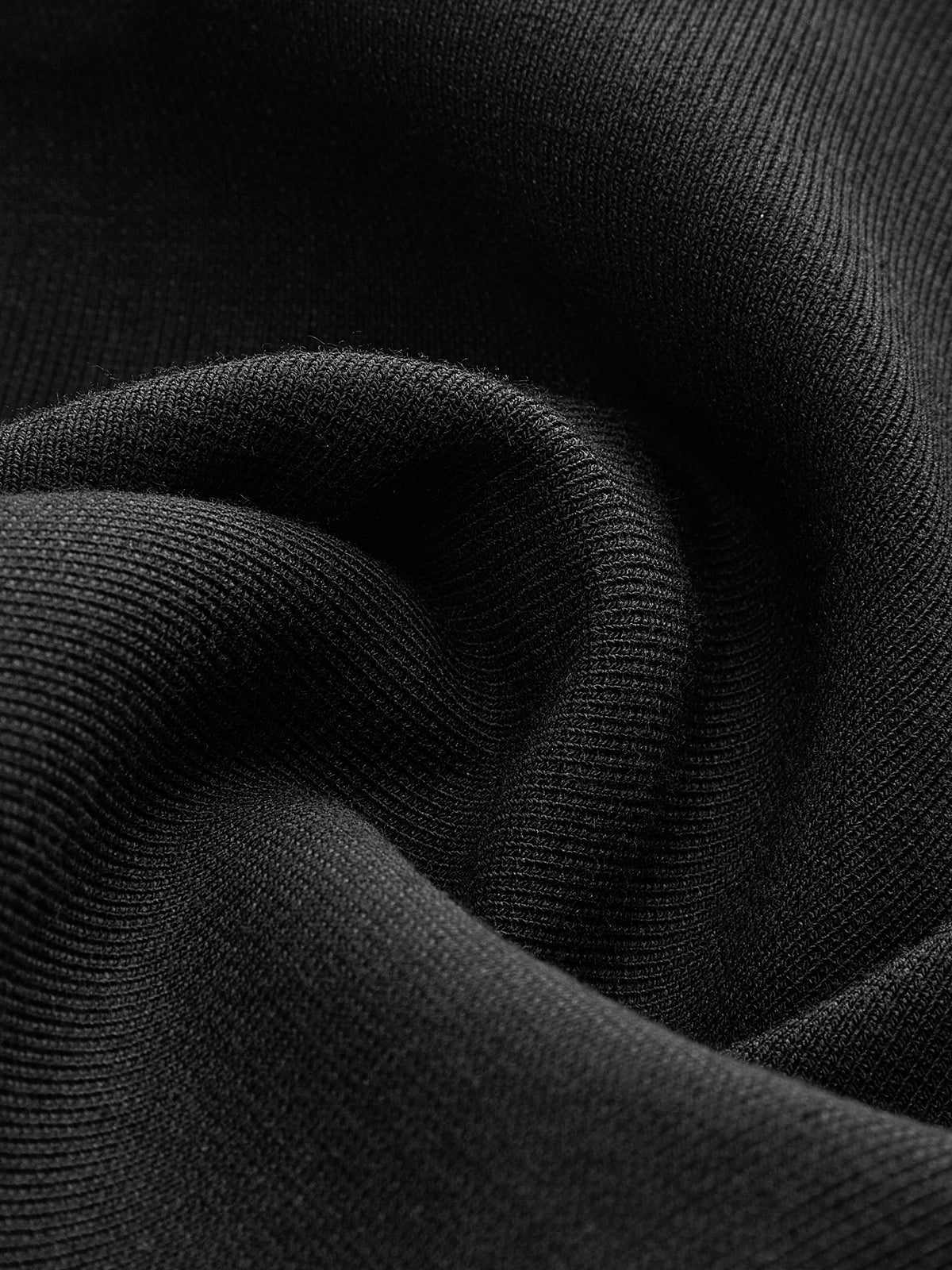 Yüksek Bel Kemerli Fermuarlı Jersey Şort Siyah