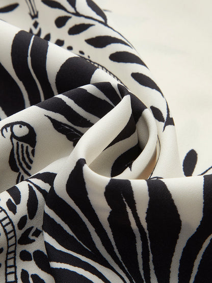 Şık Boho Baskılı V Yaka Abiye Elbise, Belinizi Saran Tasarım