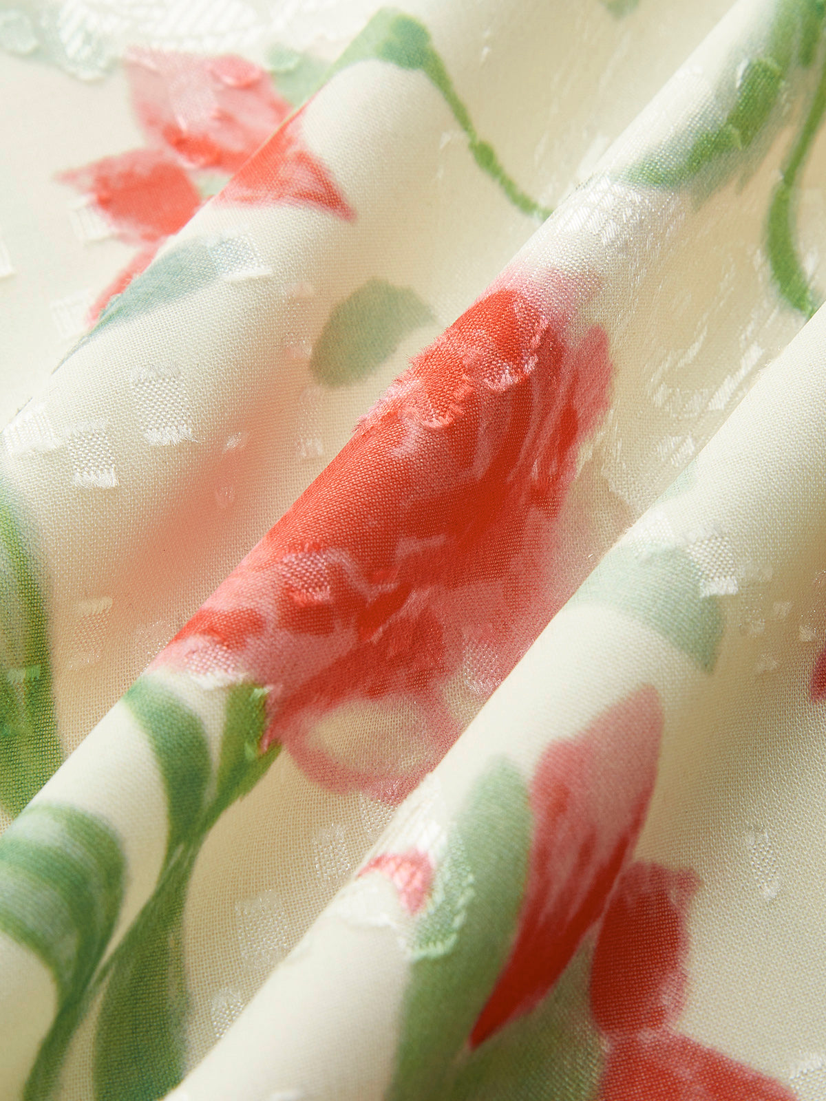 Çiçekli Fırfırlı Midi Elbise Düğme Detaylı Çok Renkli