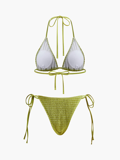 Şık Gipe Üçgen Bikini Şık Bağlama Askılarıyla