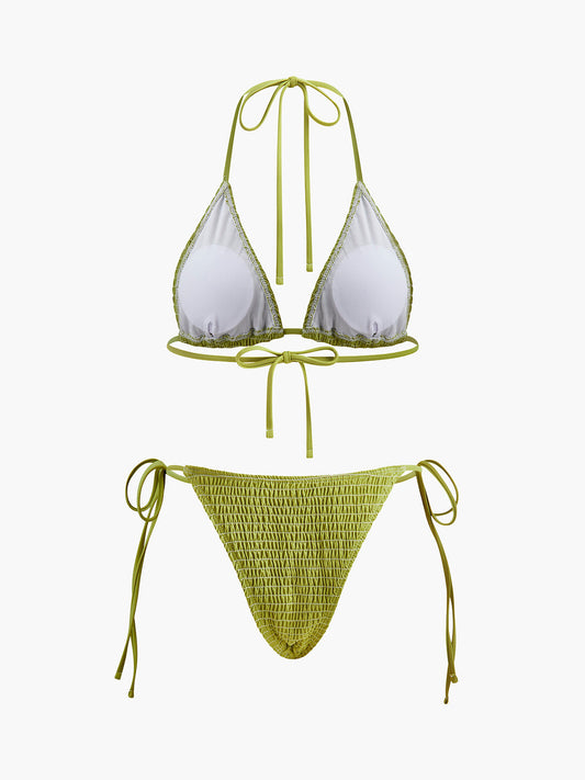 Şık Gipe Üçgen Bikini Şık Bağlama Askılarıyla