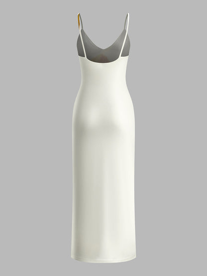 Şık Çiçek Desenli Askılı Elbise