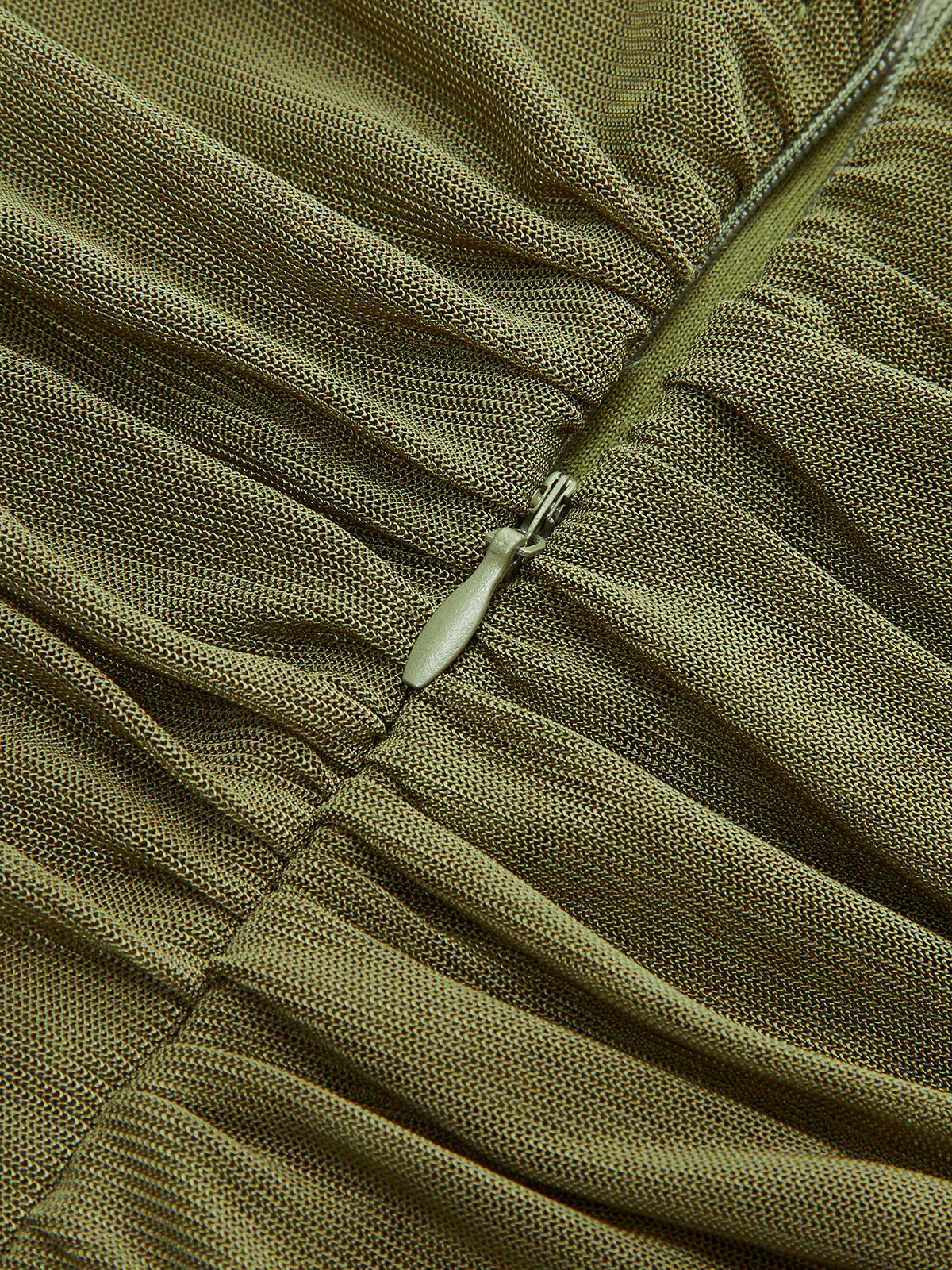 Şık Büzgülü Asimetrik Elbise File Kenar Detayıyla