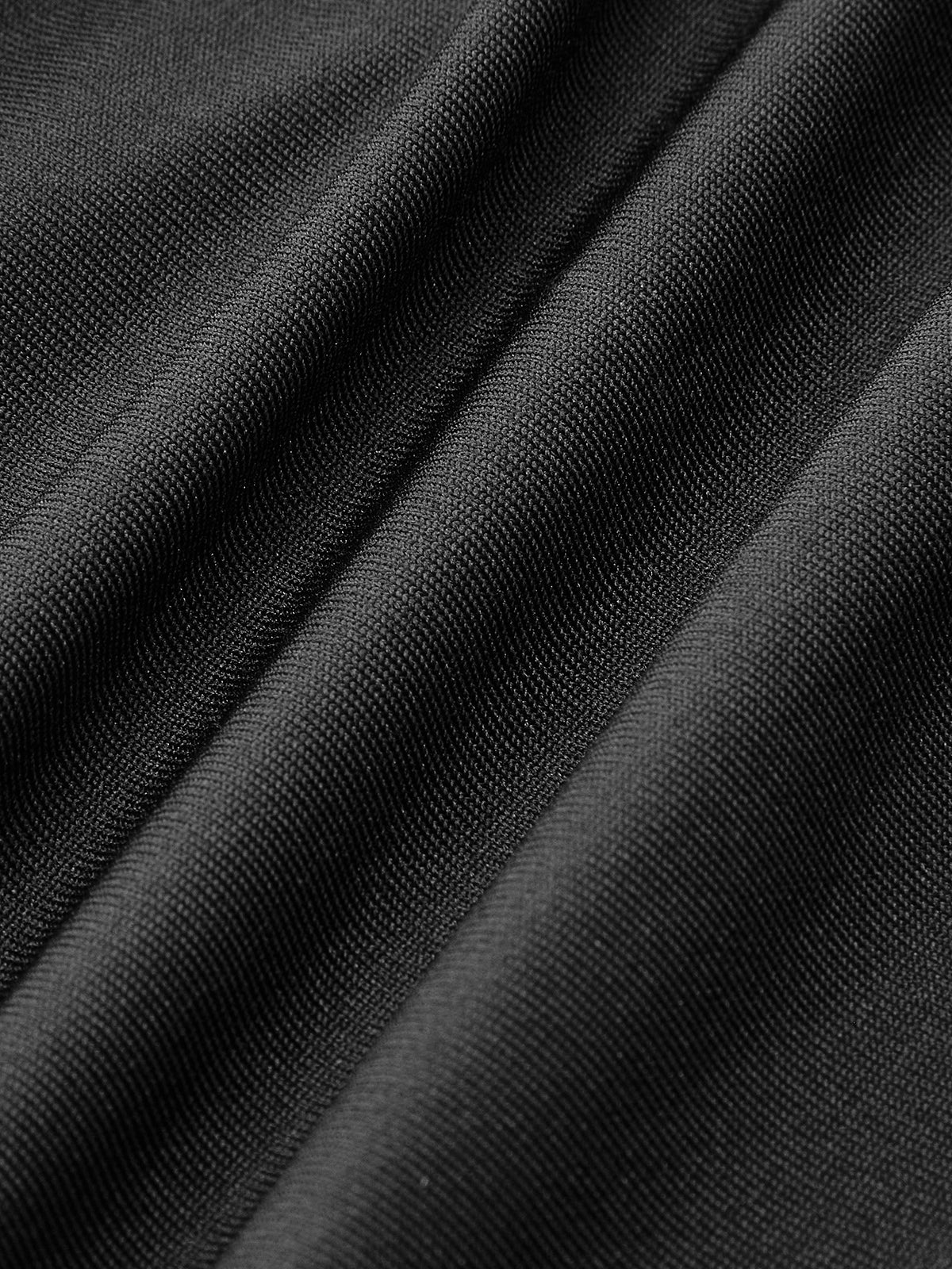 Asimetrik Yaka Plise Tişört Siyah Slim Fit