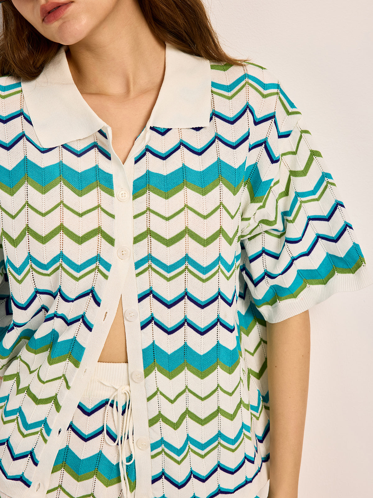 Şık Chevronsuz Örgü Kısa Takım ile Zahmetsiz Stil