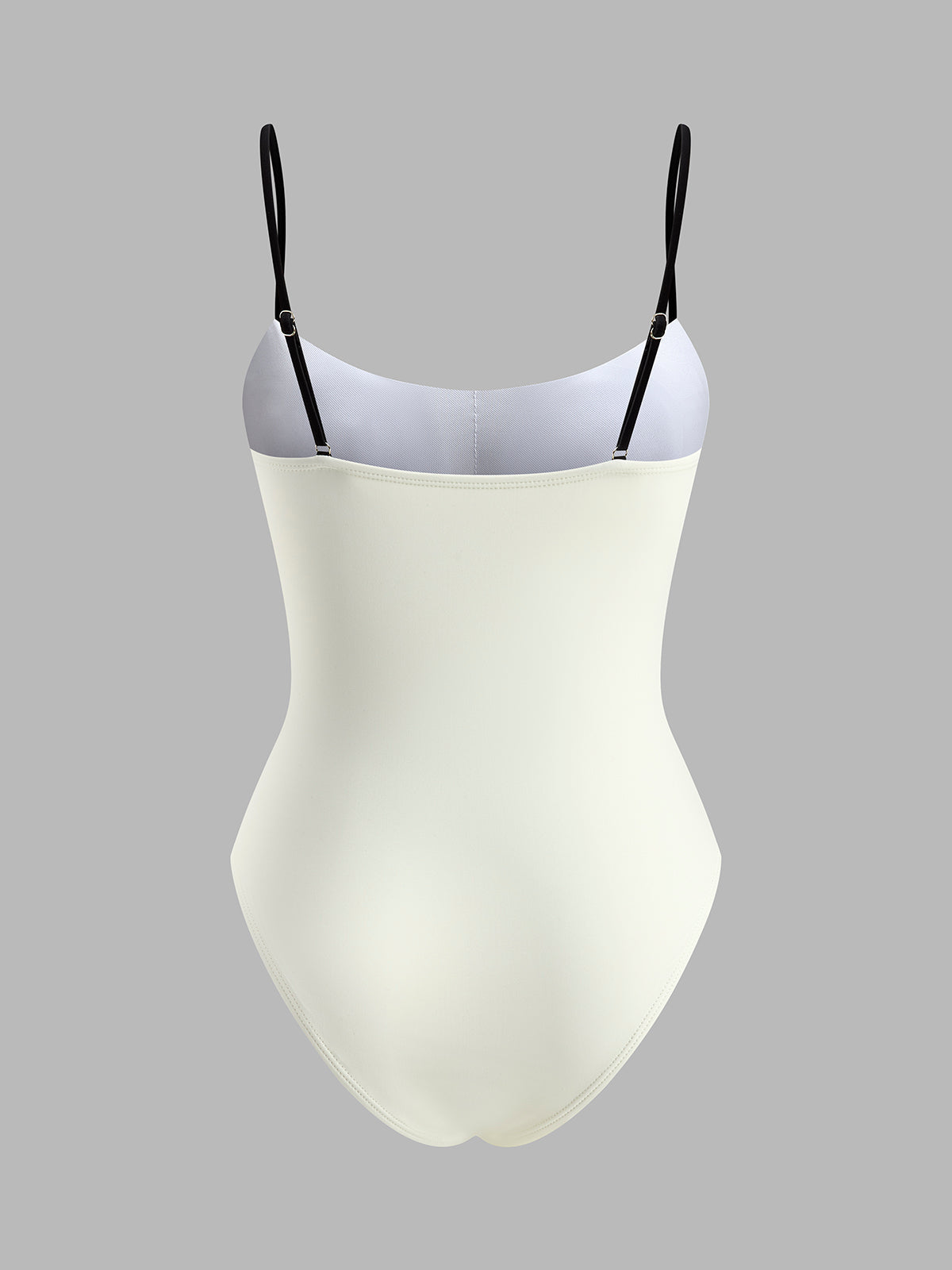 Şık Kontrast Astarlı Askılı Tek Parça Mayo