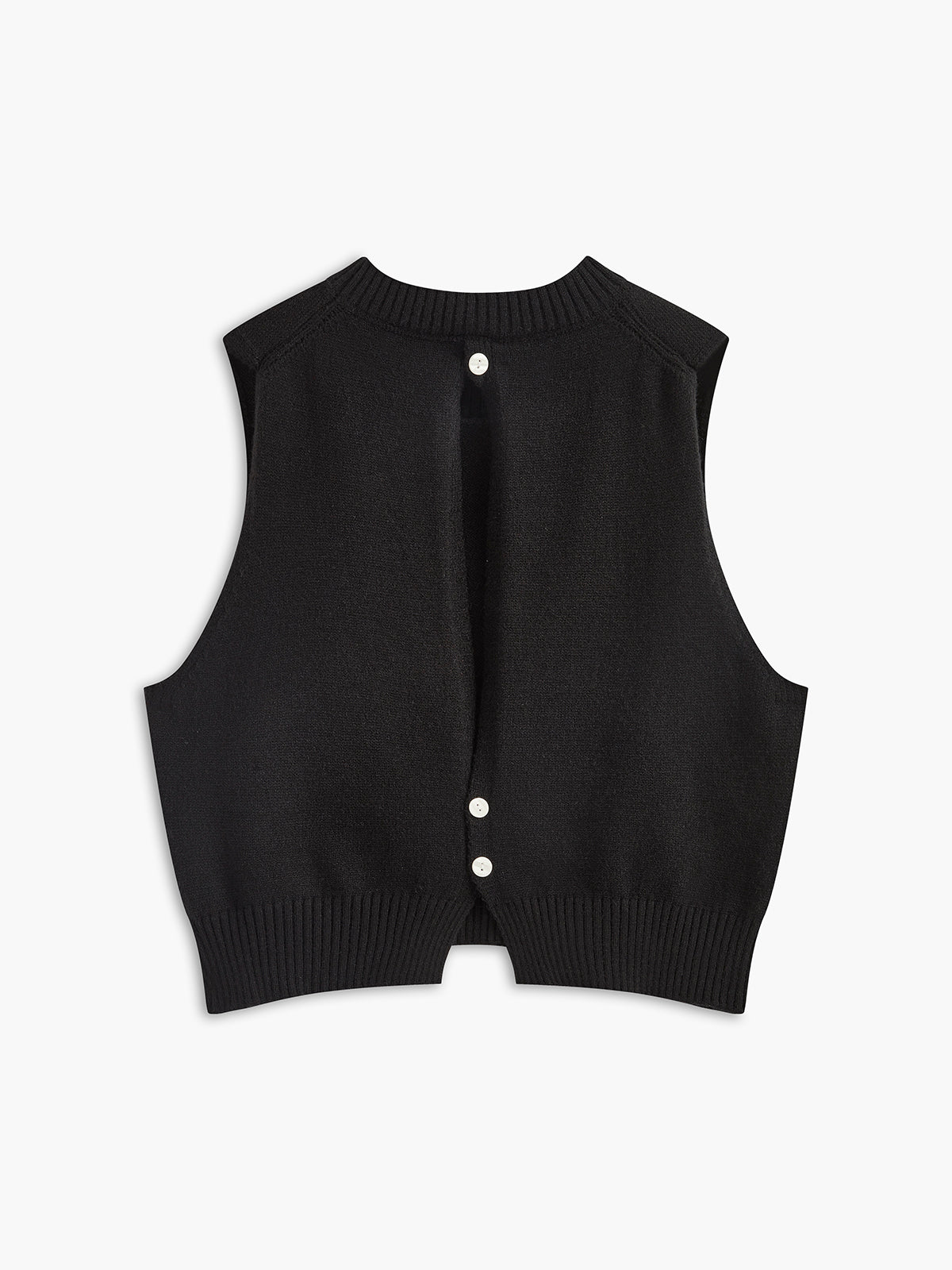 Şık Çiçekli Düğme Arkası Triko Yelek