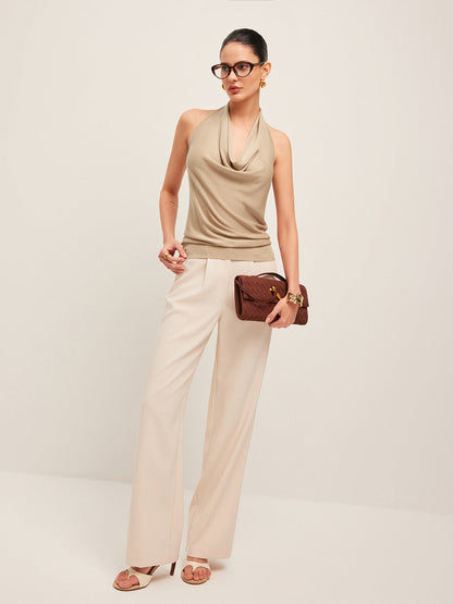 Şık Kapüşonlu Halter Bluz