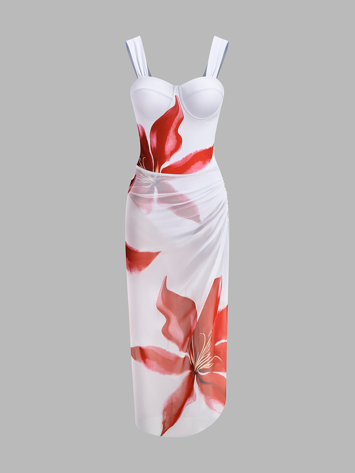 Şık Drapeli Üst ile Zarif Korse Tarzı Tek Parça