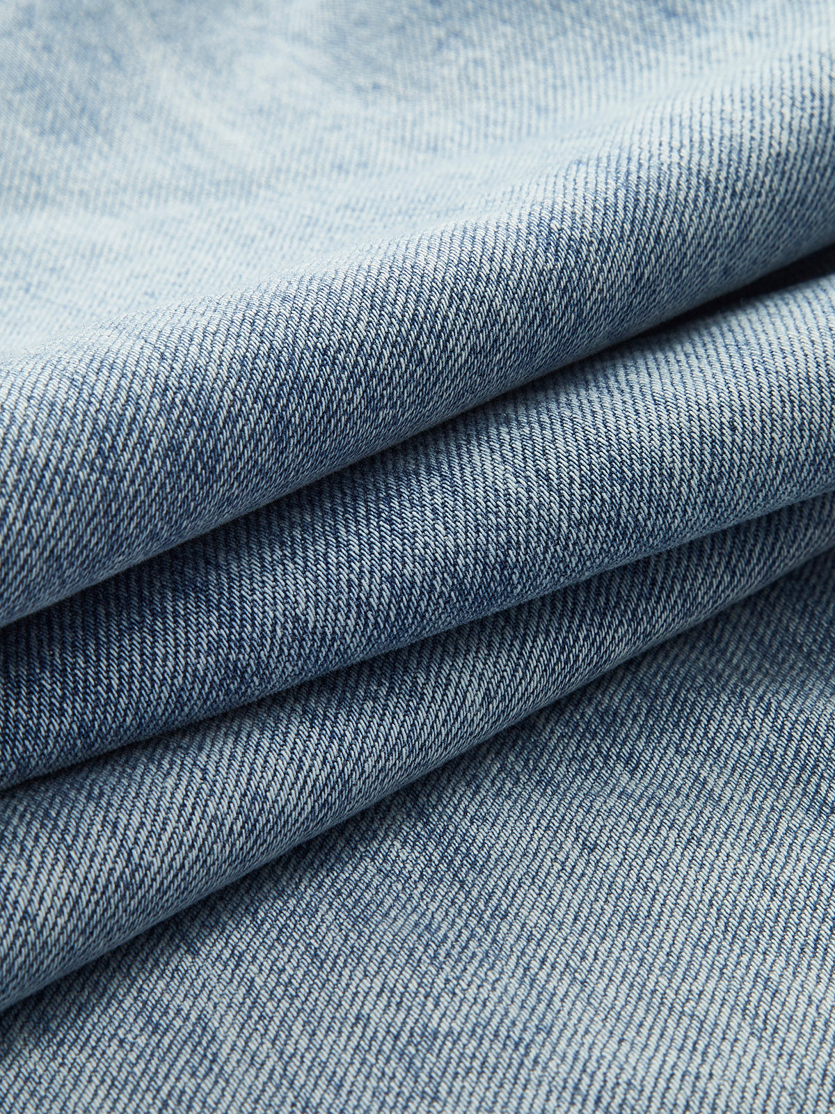 Asimetrik Bel Wide-Leg Kot Pantolon Açık Mavi