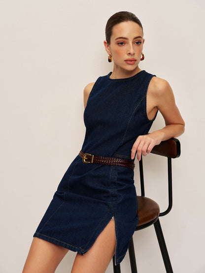 Zahmetsiz Şık Denim Elbise – Kemer Gerekmez!