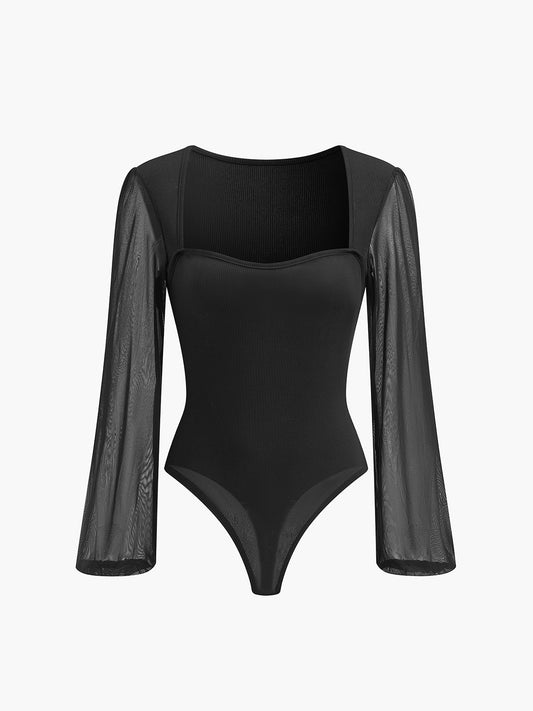 Şık Kabarık Bodysuit ve Trendy File Kollar