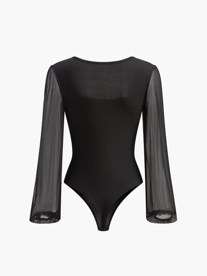 Şık Kabarık Bodysuit ve Trendy File Kollar